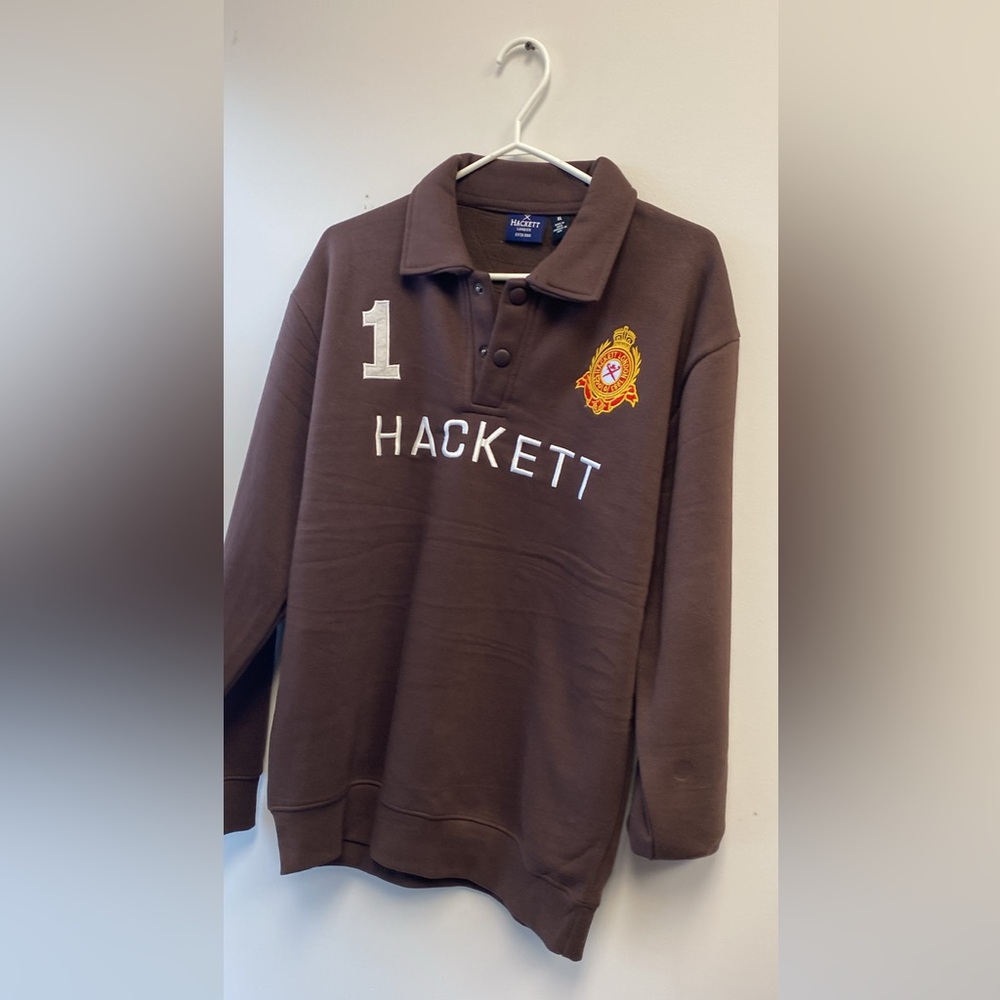 Hackett Dark Brown Sweatshirt with Embroidered Logo all sizes